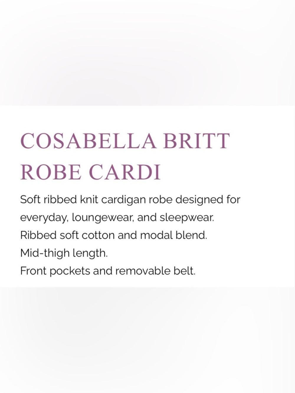 Cosabella Black Ribbed Knit Wrap Robe - Picture 5 of 7